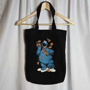 Canvas Cookie Monster Sesame Street Tote Book Bag